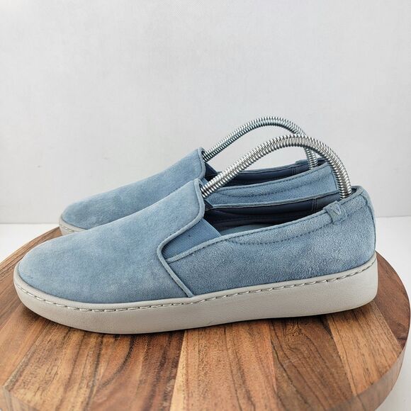 Vionic Womens Size 8.5 Blue Suede Comfort Vio Grip Slip On Loafers Shoes - Picture 1 of 9
